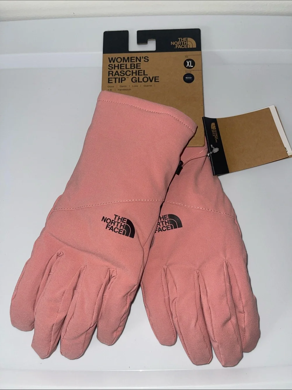The North Face Women's Pink Etip Shellé Raschel Gloves